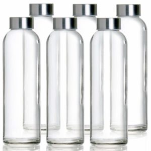 Glasflasche -Trinkflasche 6er Set Mit Nylon Schutzhüllen Wasserflaschen